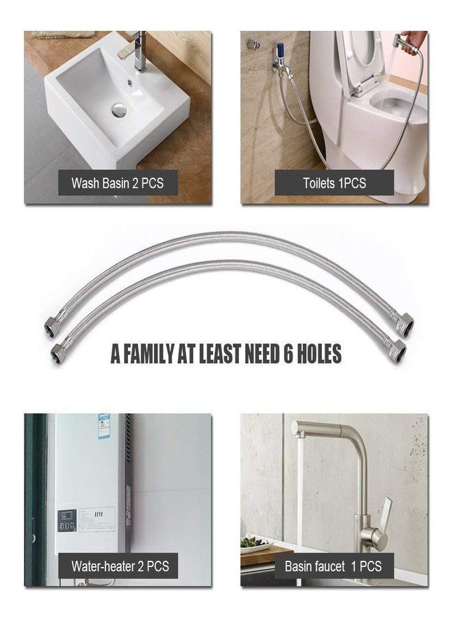 SELLZY أنبوب توصيل شديد التحمل من سيلزي SS-304 لحوض الغسيل، سخان المياه، الماء الساخن والبارد، خلاط الحوض | أنبوب توصيل مرن مانع للتسرب | مقاوم للصدأ، متين، عمر طويل (18 بوصة، أسود (عبوة من قطعتين)) - Image 4